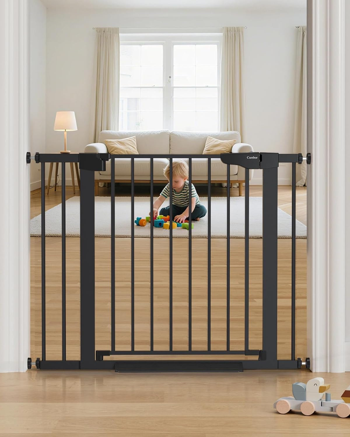 Mom'S Choice Awards Winner- 29.7"-51.5" Baby Gate Extra Wide, Safety Dog Gate for Stairs, Easy Walk Thru Auto Close Pet Gates for the House, Doorways, Child Gate Includes 4 Wall Cups,White